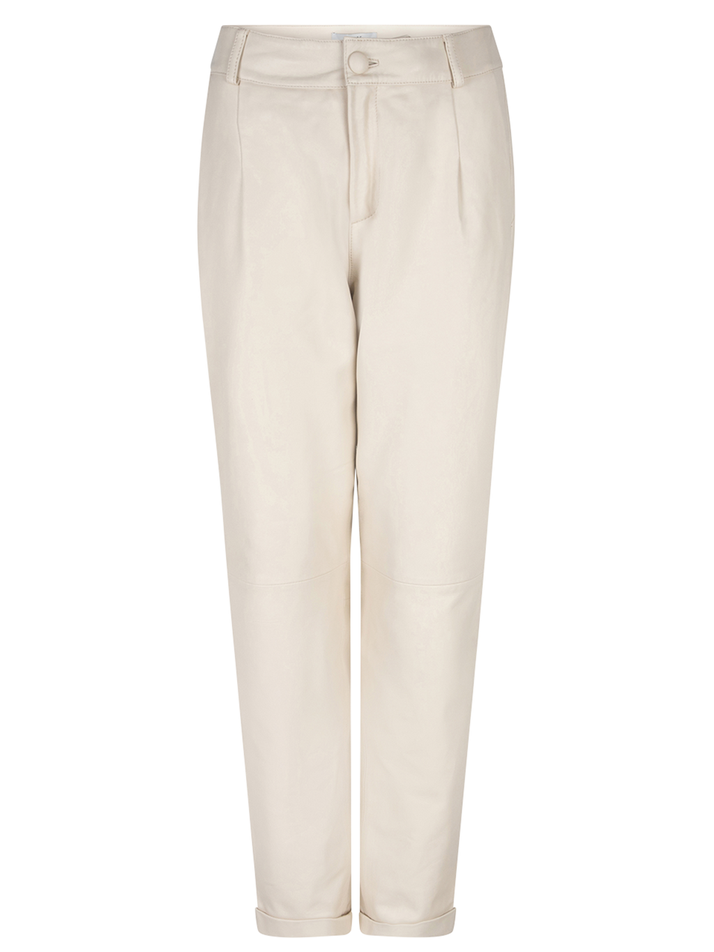 Uptown leather relaxed pants - Butter Cream