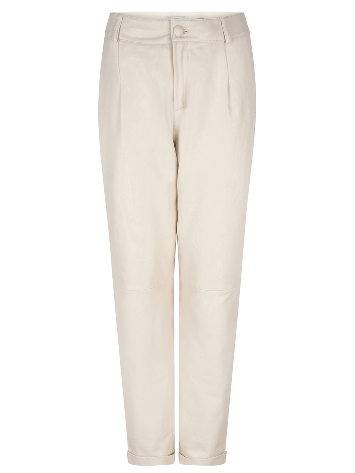 Uptown leather relaxed pants - Butter Cream