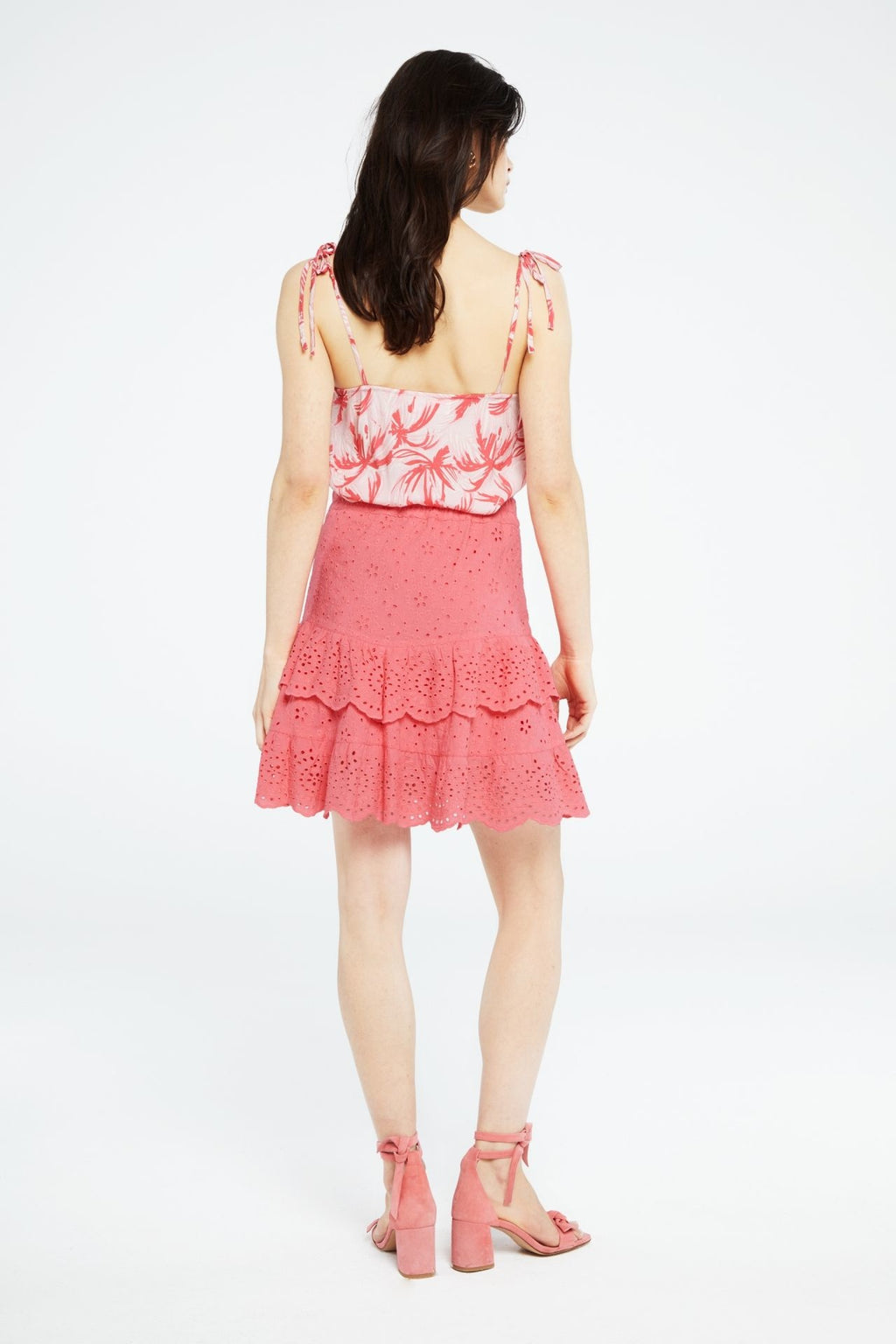 Eline Top - Pink Grapefruit / Char Palmeraie Mini