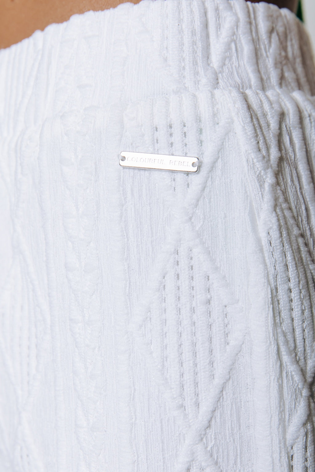Zuri Broderie Flare Pants - Off white