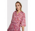 Ladies woven small flower short sleeve blouse - Multi colour