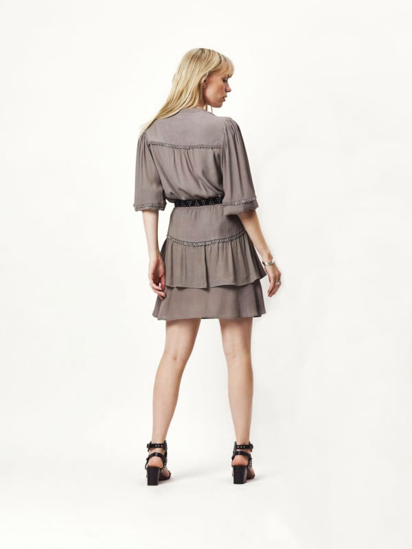Chia eyelet mini skirt - Warm Grey