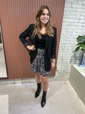 Ladies woven sketchy flower skirt - Multi colour