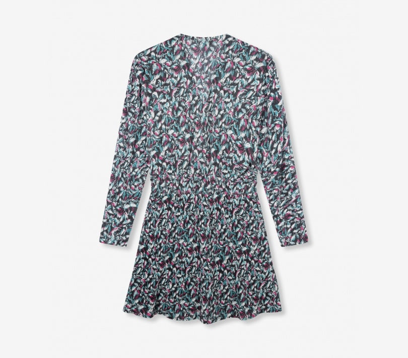Ladies knitted flower lurex dress - Multi colour