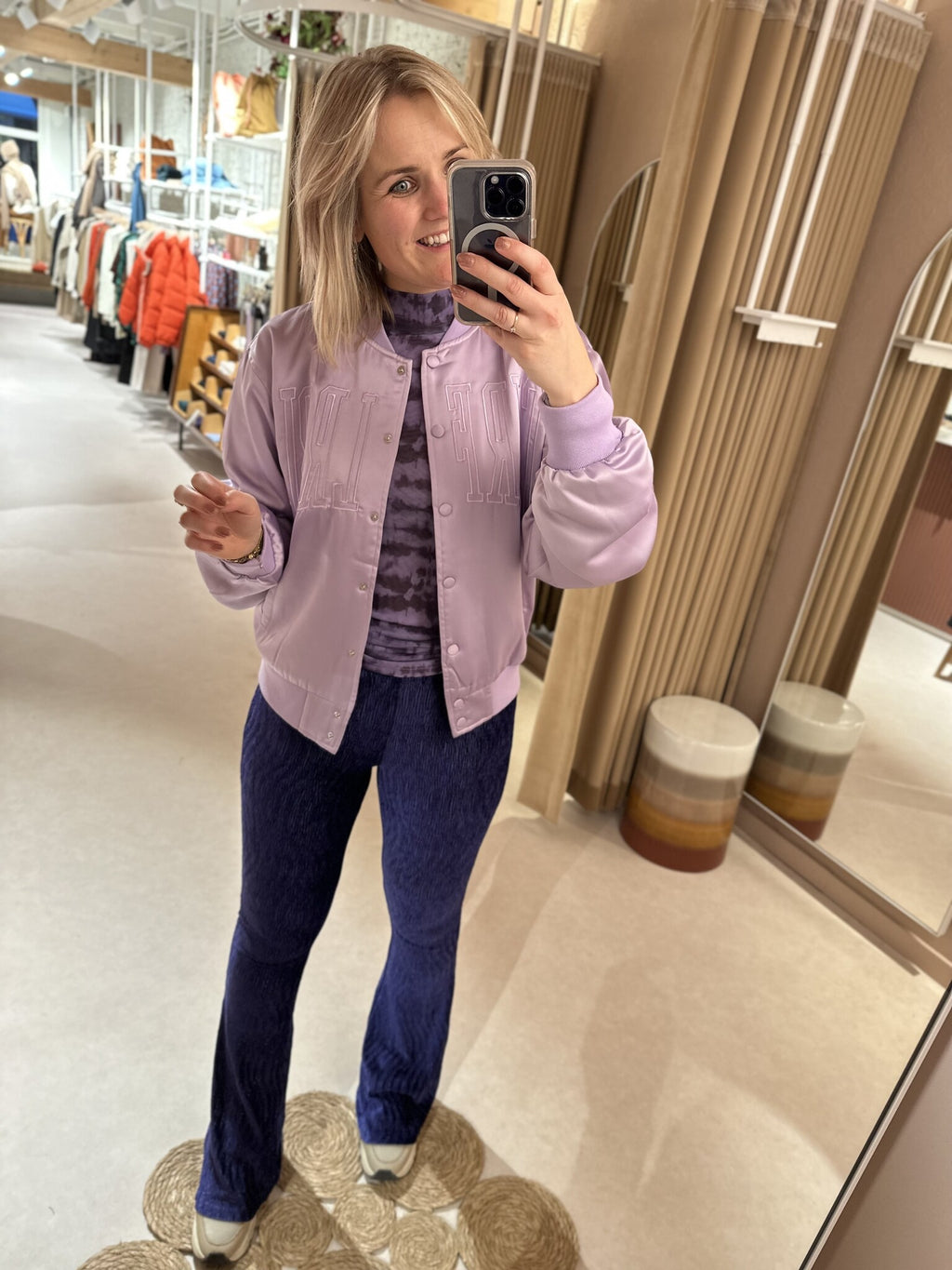 Structure Velvet Extra Flare Pants - Deep purple