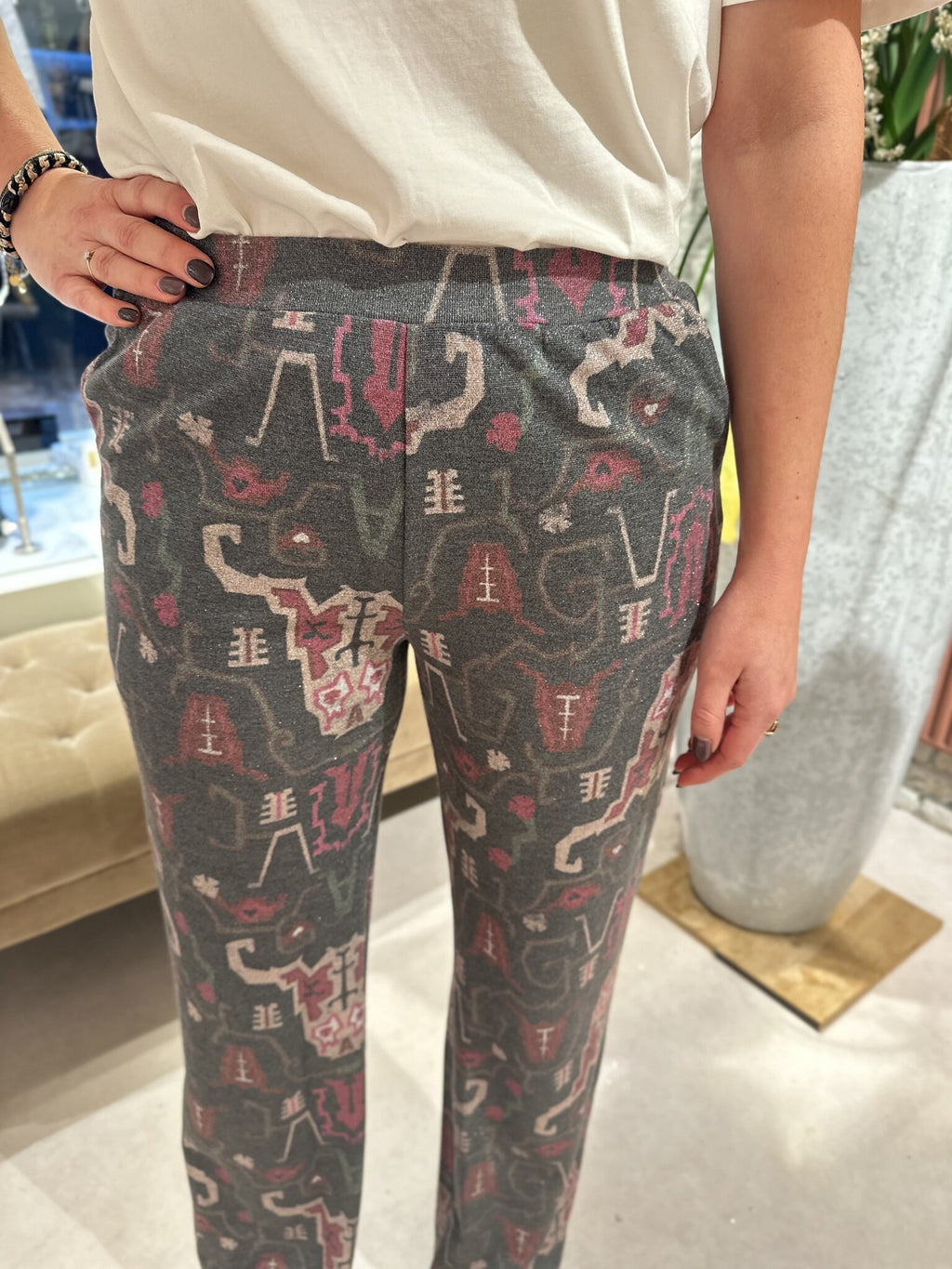 Ethnic lurex pants - Multi colour