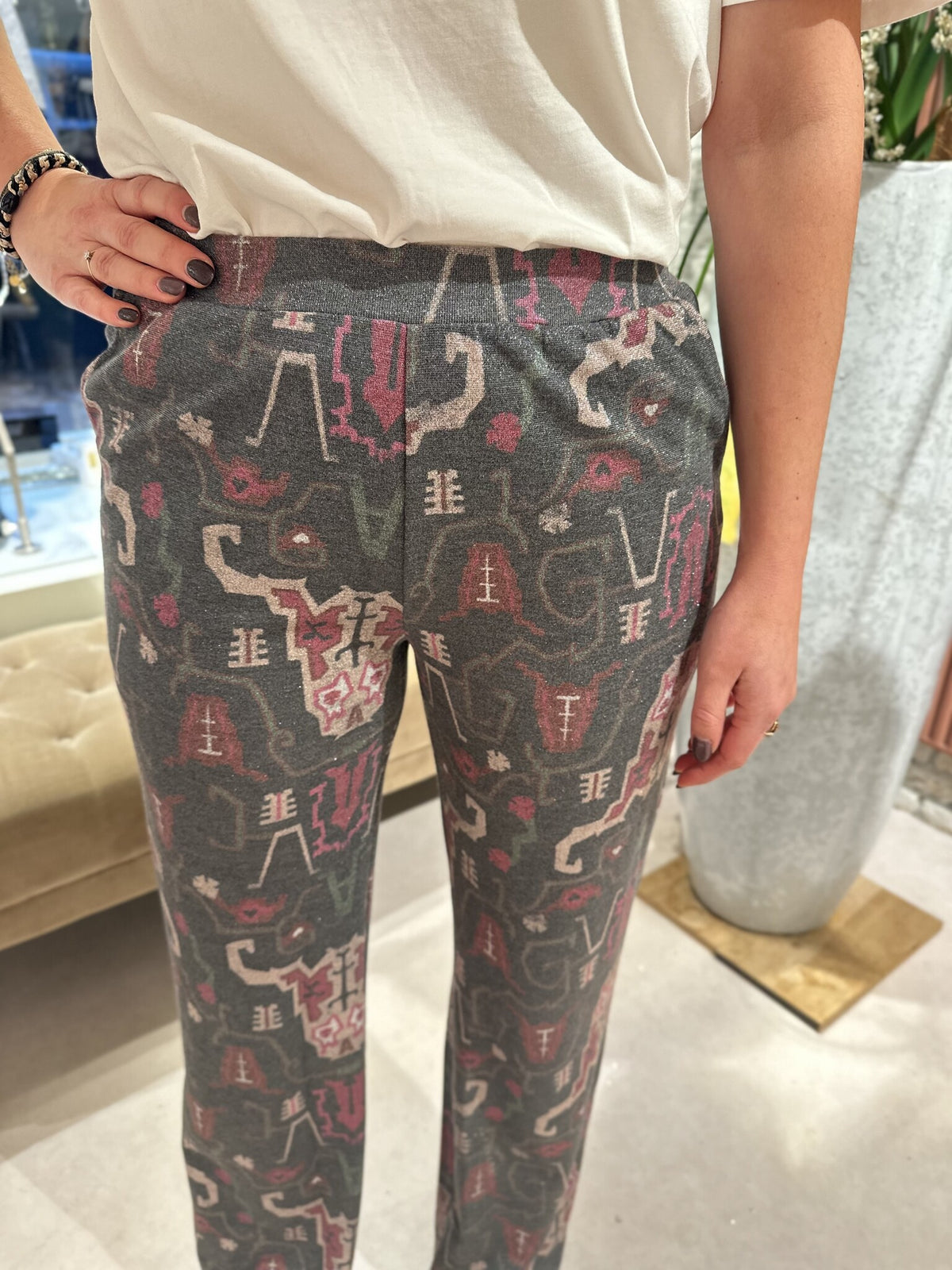 Ethnic lurex pants - Multi colour