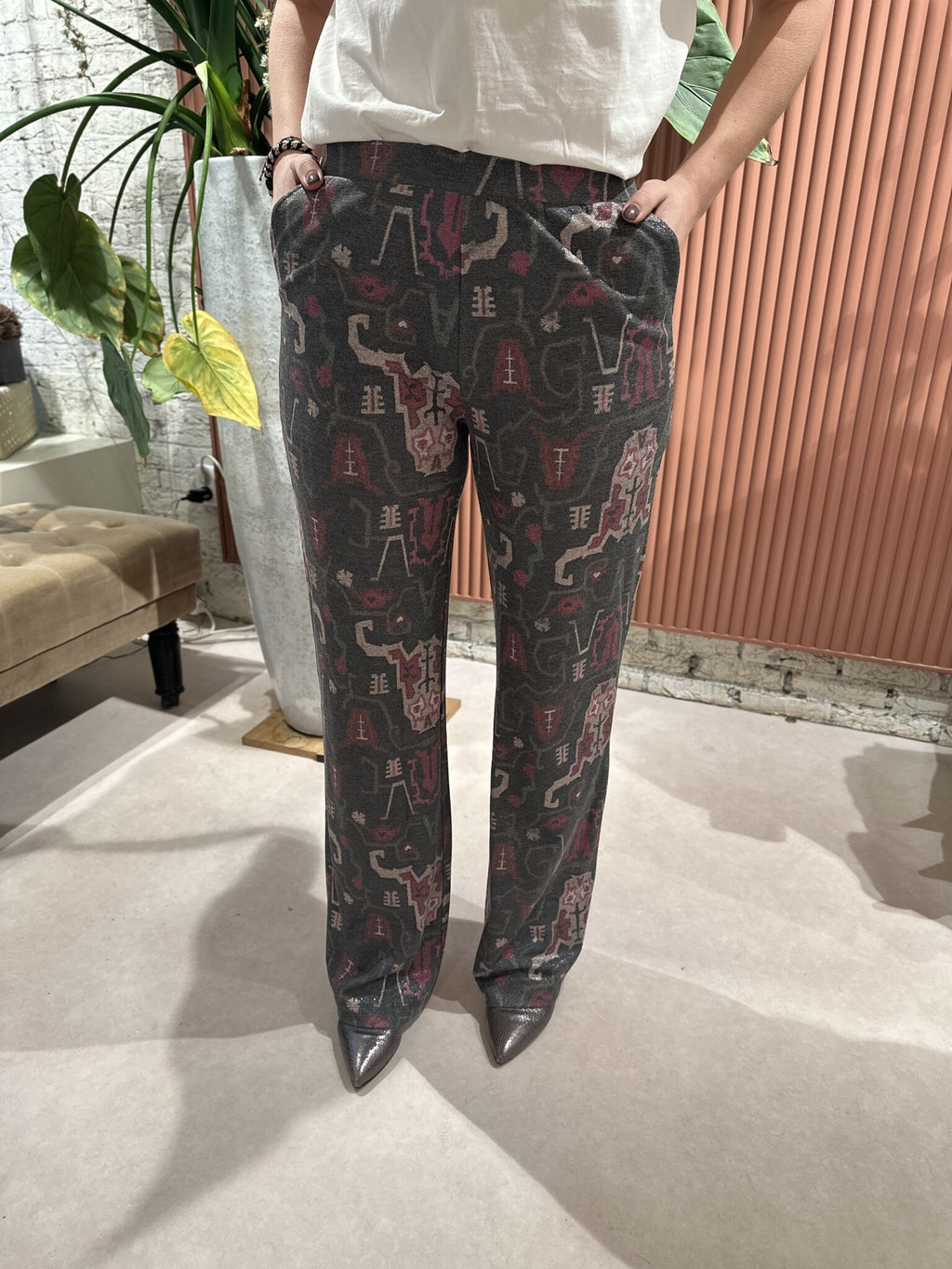 Ethnic lurex pants - Multi colour