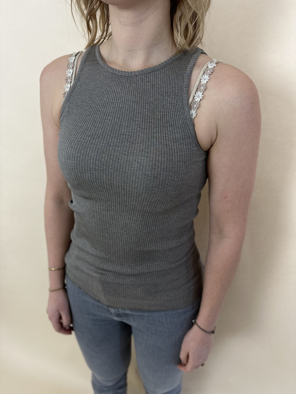 Silk top - Brown melange
