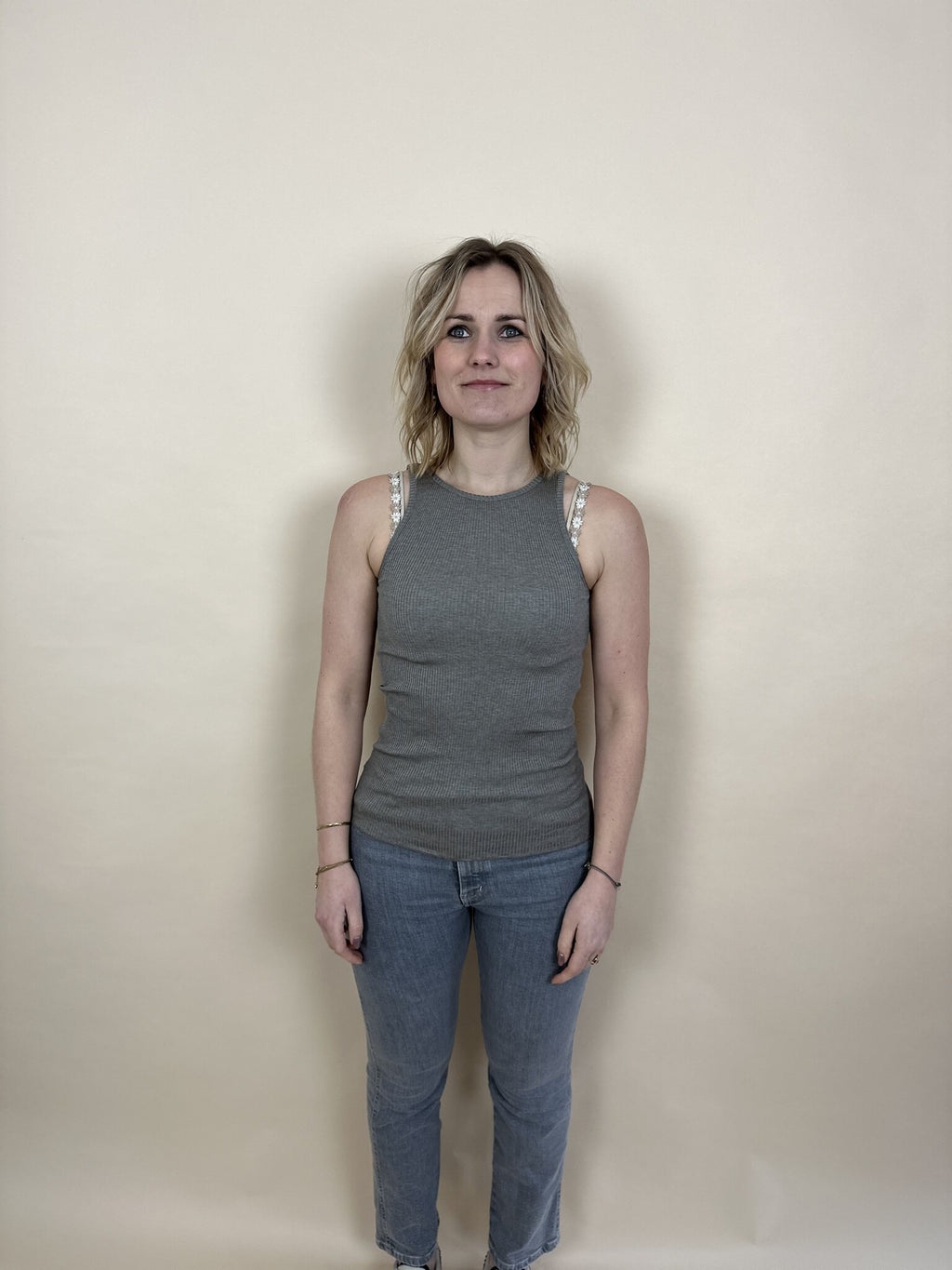 Silk top - Brown melange