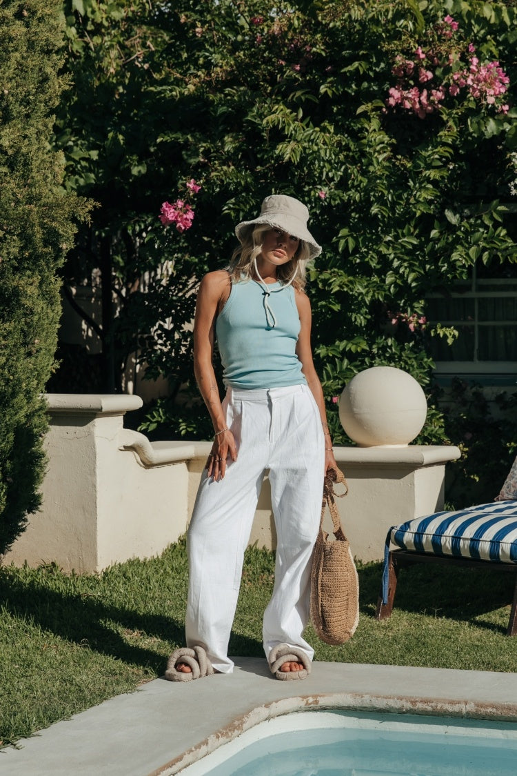 Sachi Rib tanktop - Light turquoise