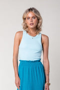 Sachi Rib tanktop - Light turquoise
