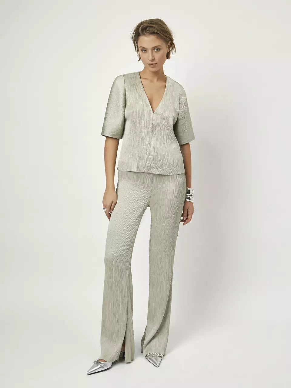Chazelle pleated pants - Matcha