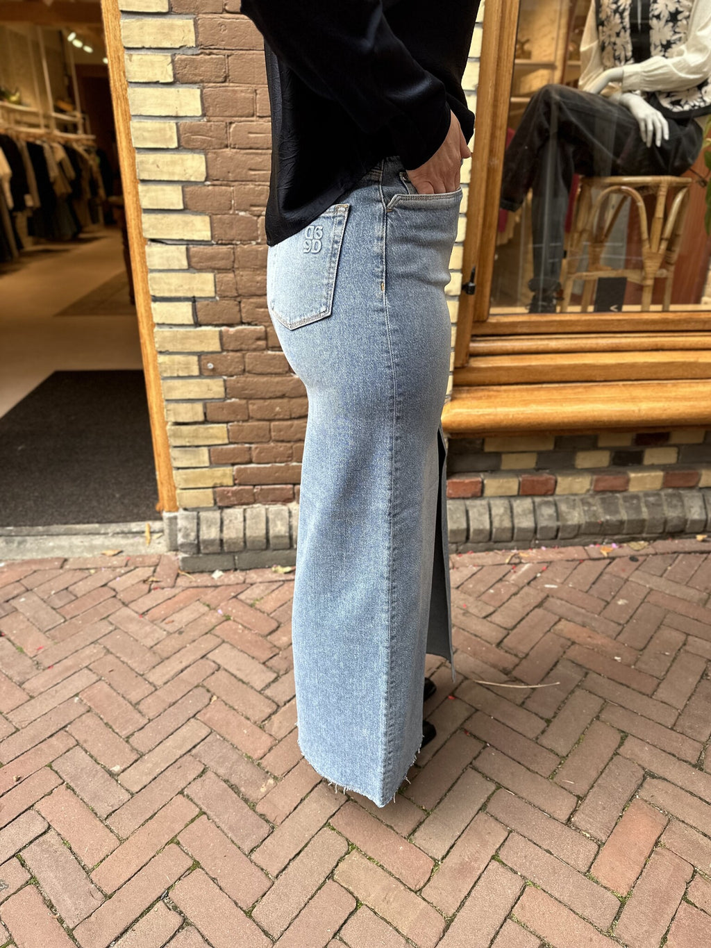 Feral denim maxi skirt - Washed Blue