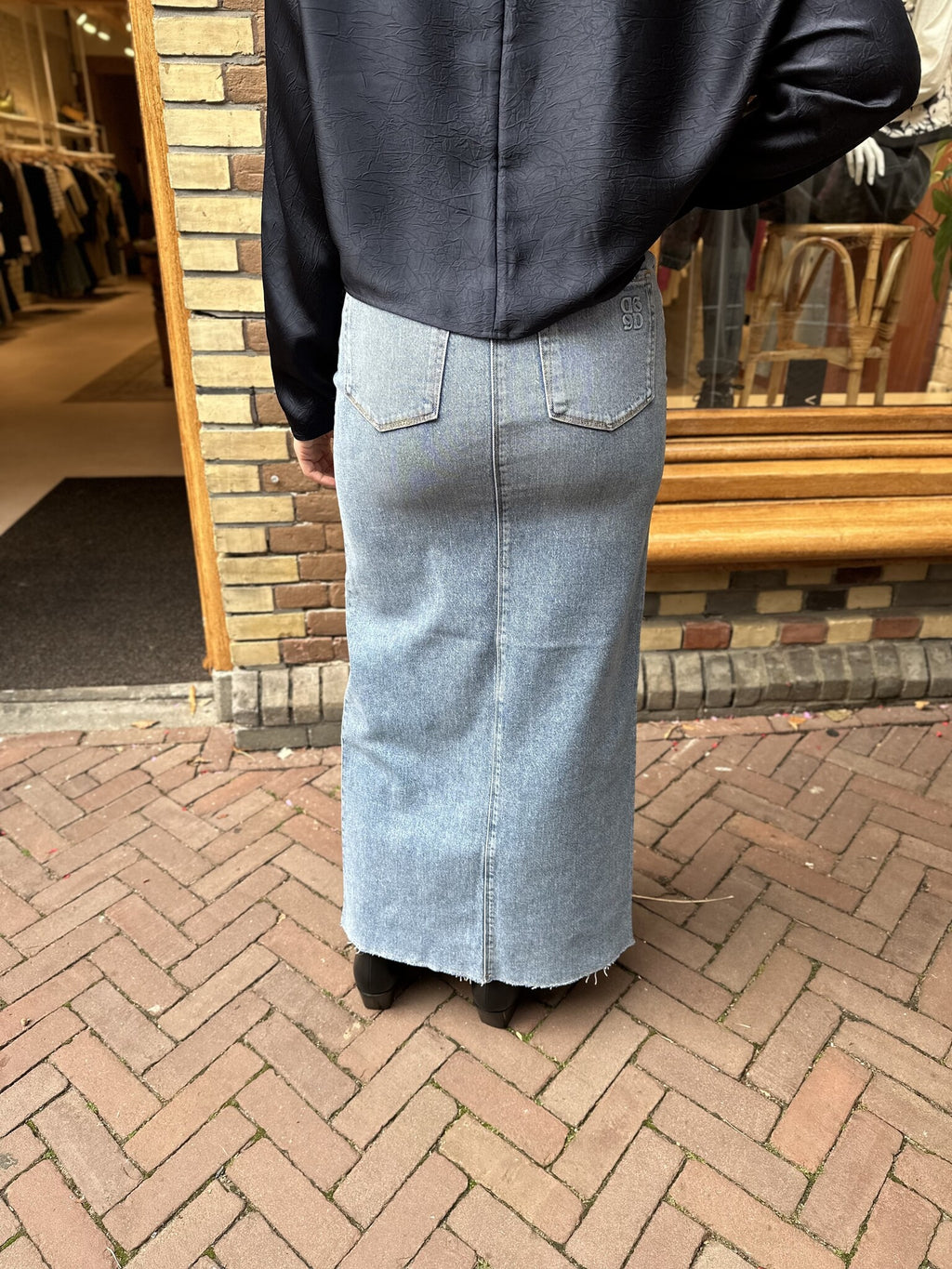 Feral denim maxi skirt - Washed Blue