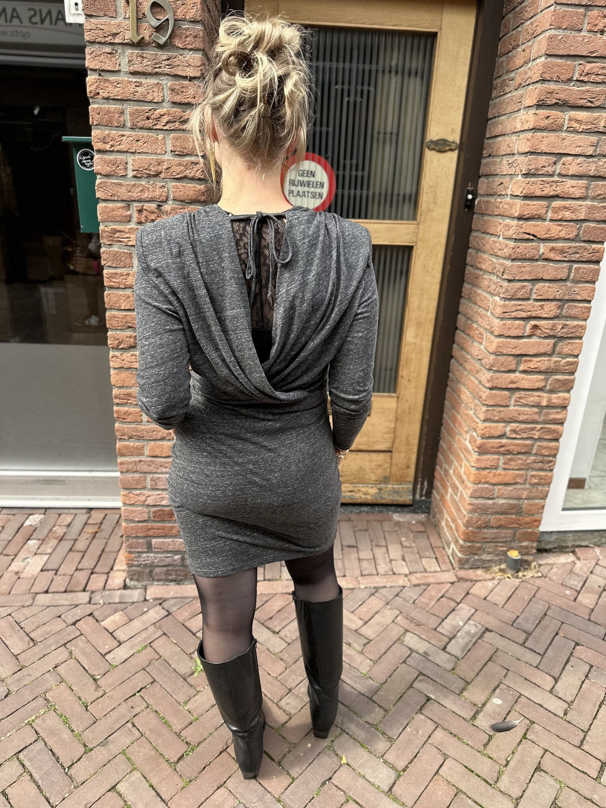 Faeza crossover mini dress - Graphite