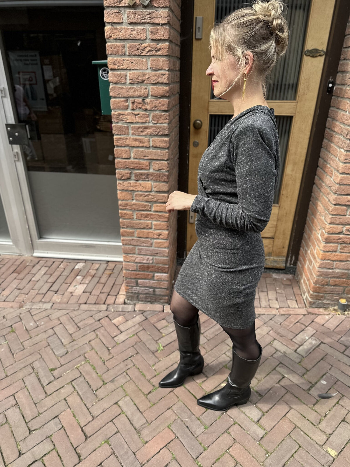 Faeza crossover mini dress - Graphite
