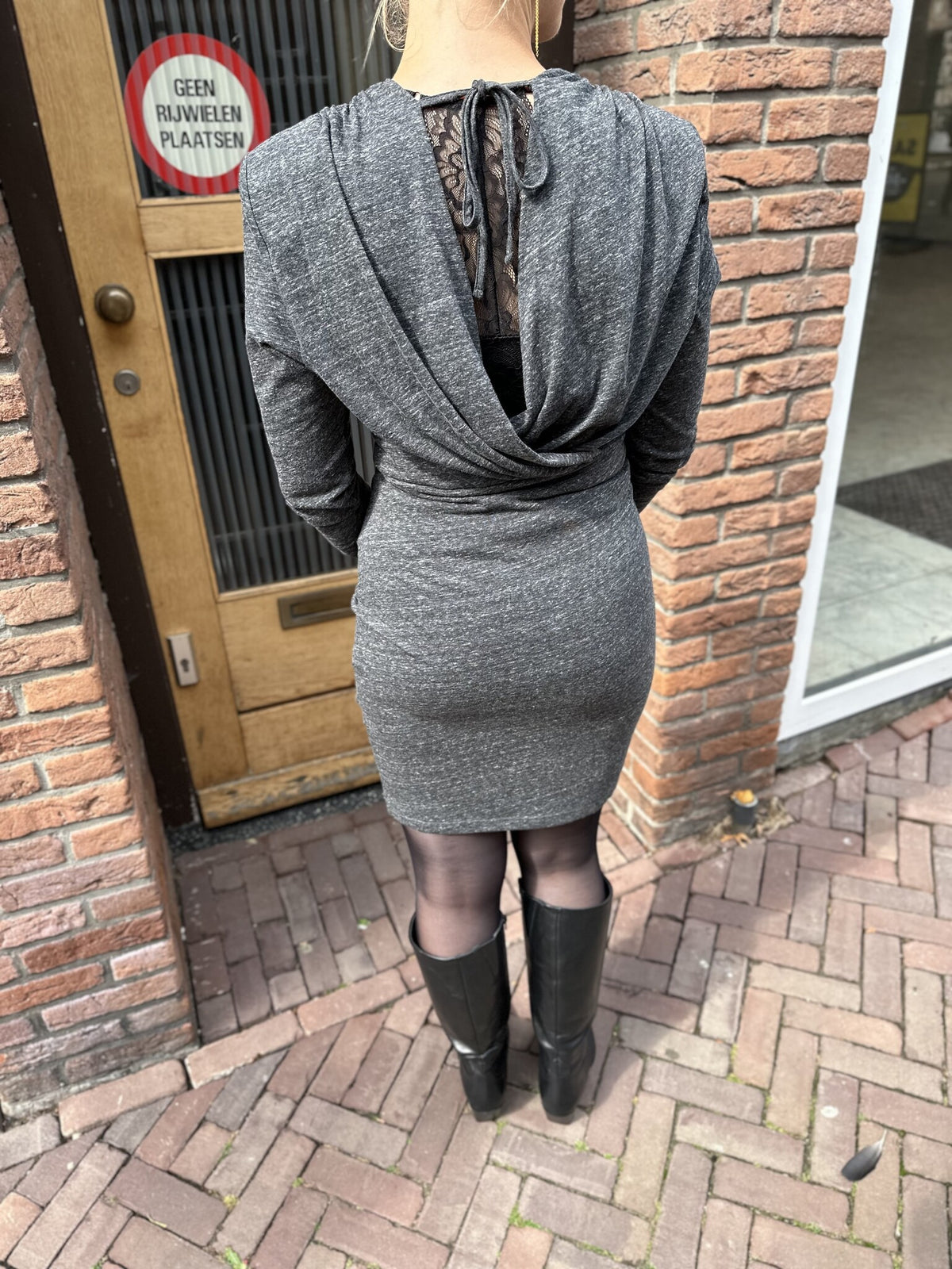 Faeza crossover mini dress - Graphite