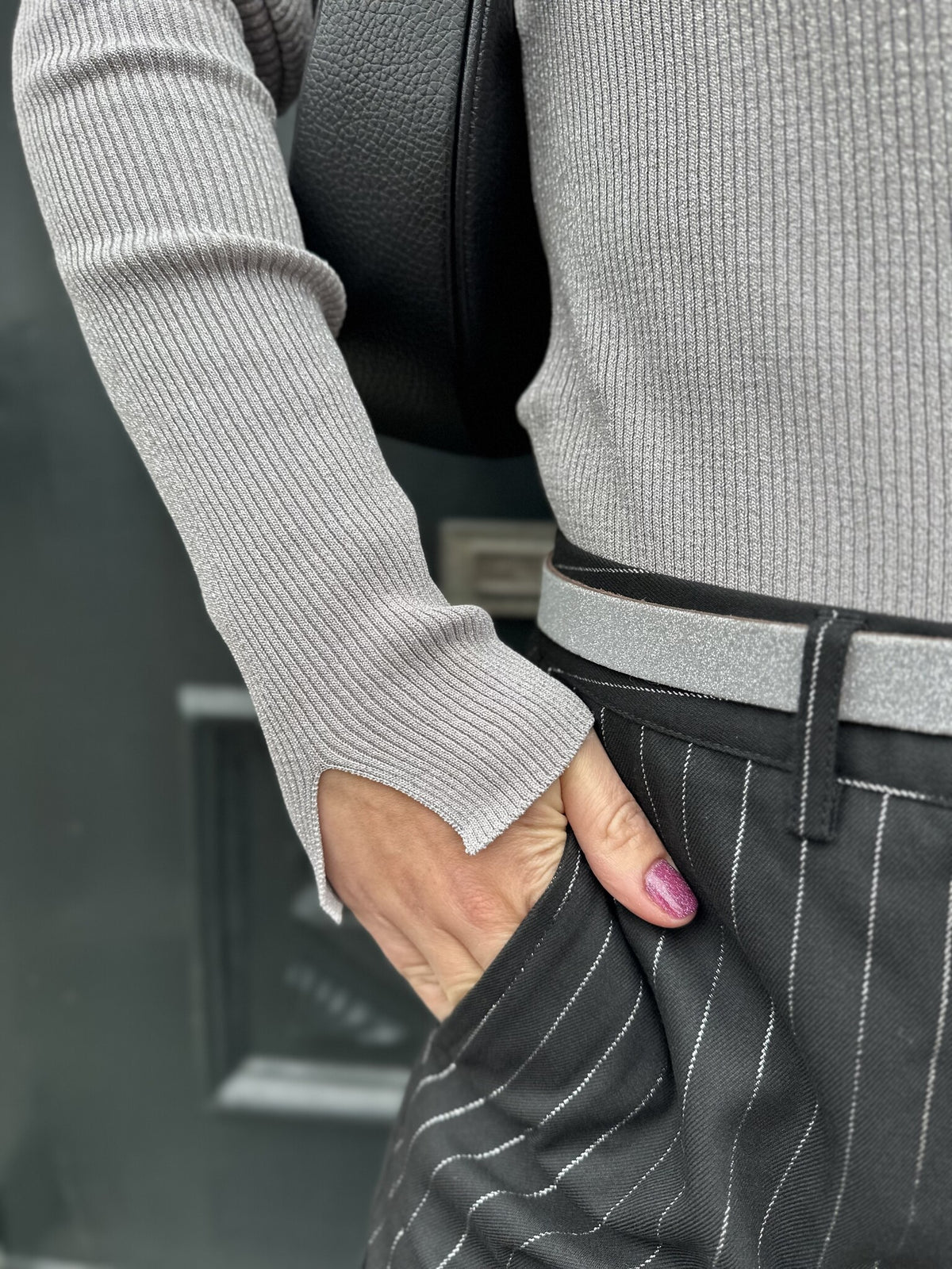 Lollipop Long Sleeve Pullover - Silver