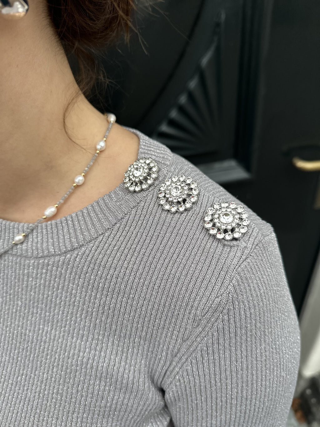 Lollipop Long Sleeve Pullover - Silver