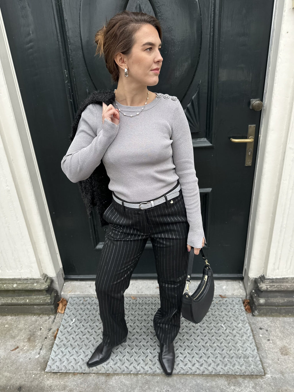 Lollipop Long Sleeve Pullover - Silver