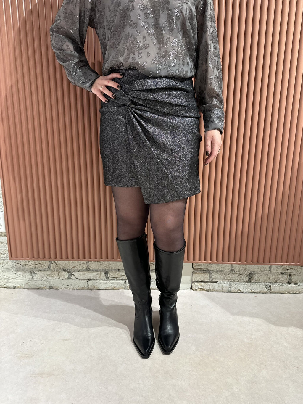Rave Skirt - Black Silver