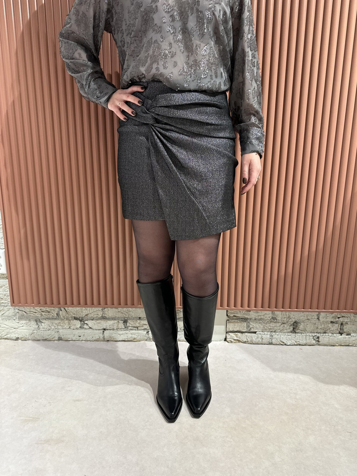 Rave Skirt - Black Silver