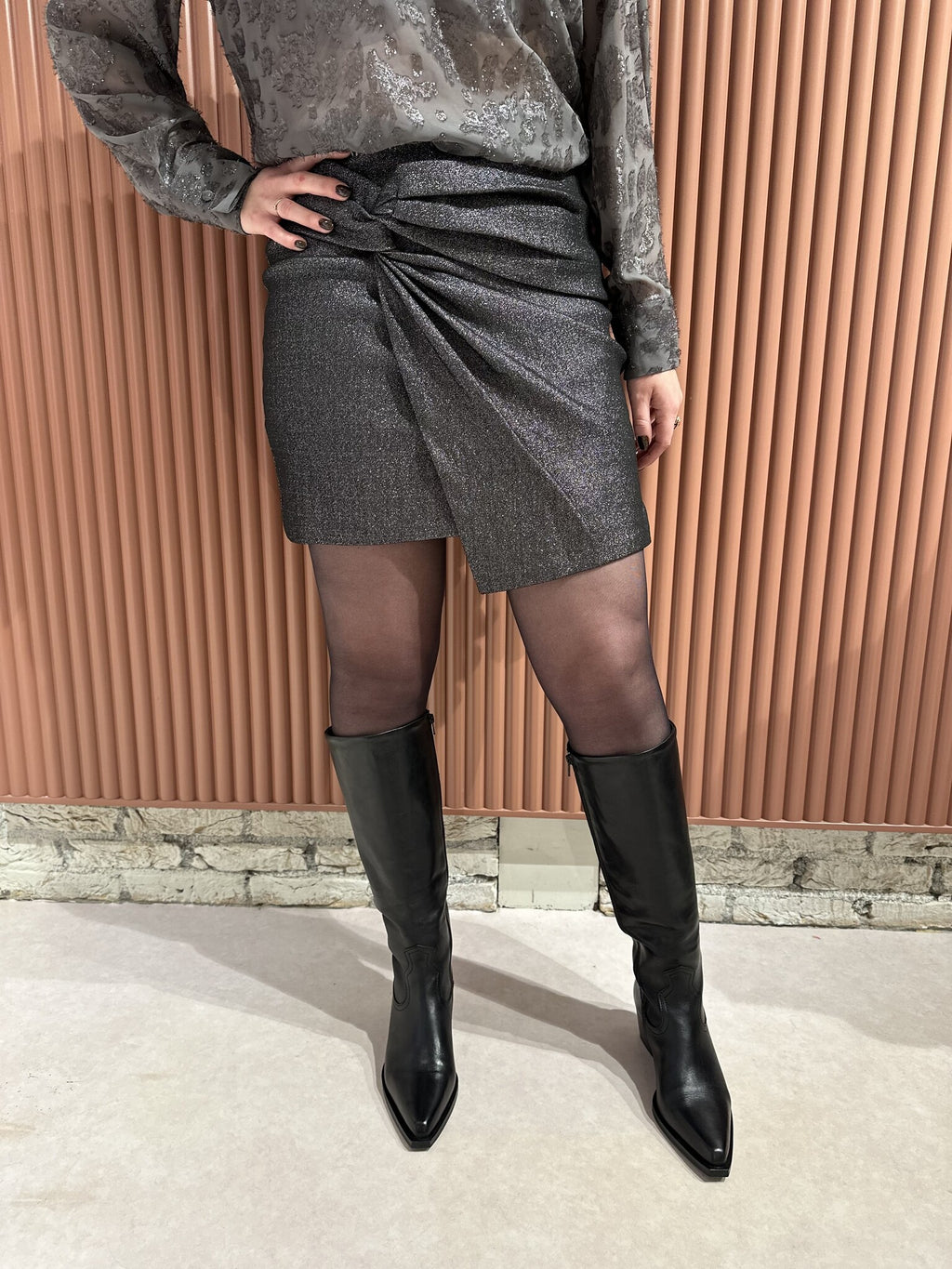 Rave Skirt - Black Silver