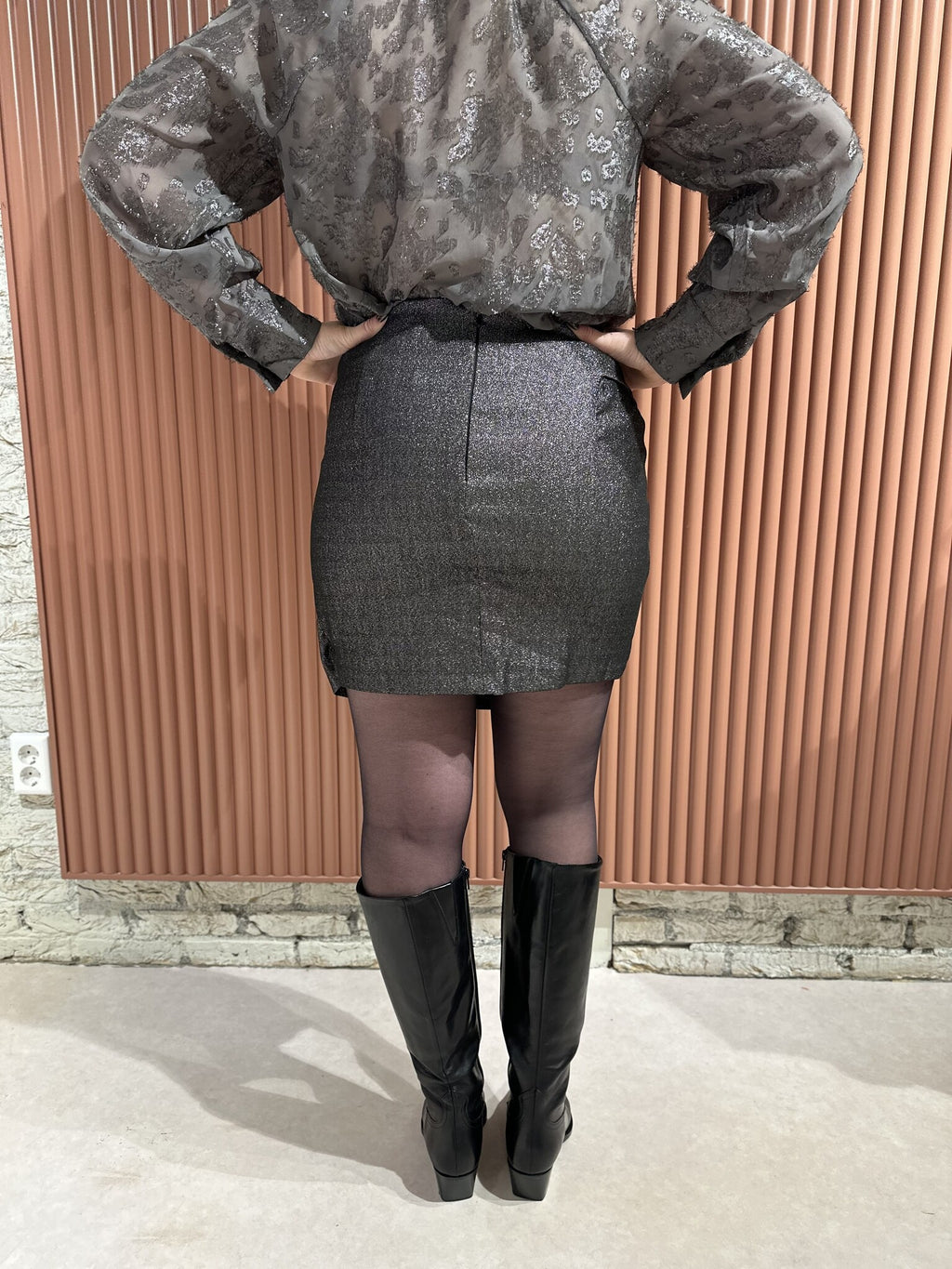 Rave Skirt - Black Silver