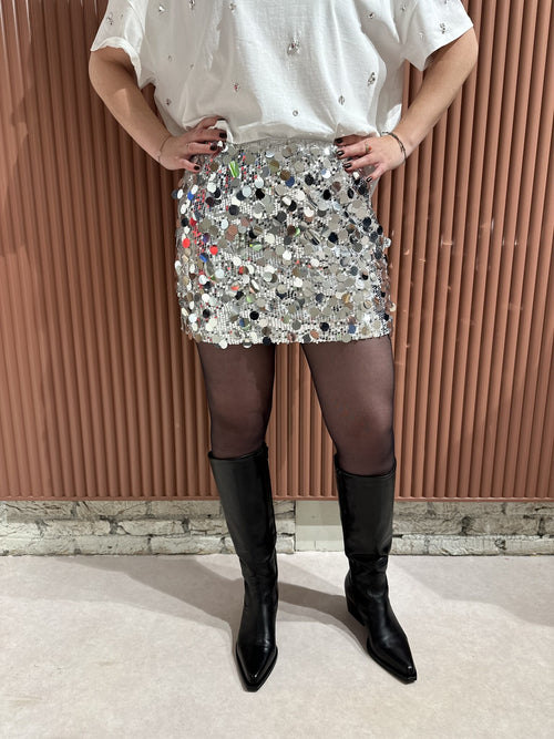 Audra Short Skirt - Silver