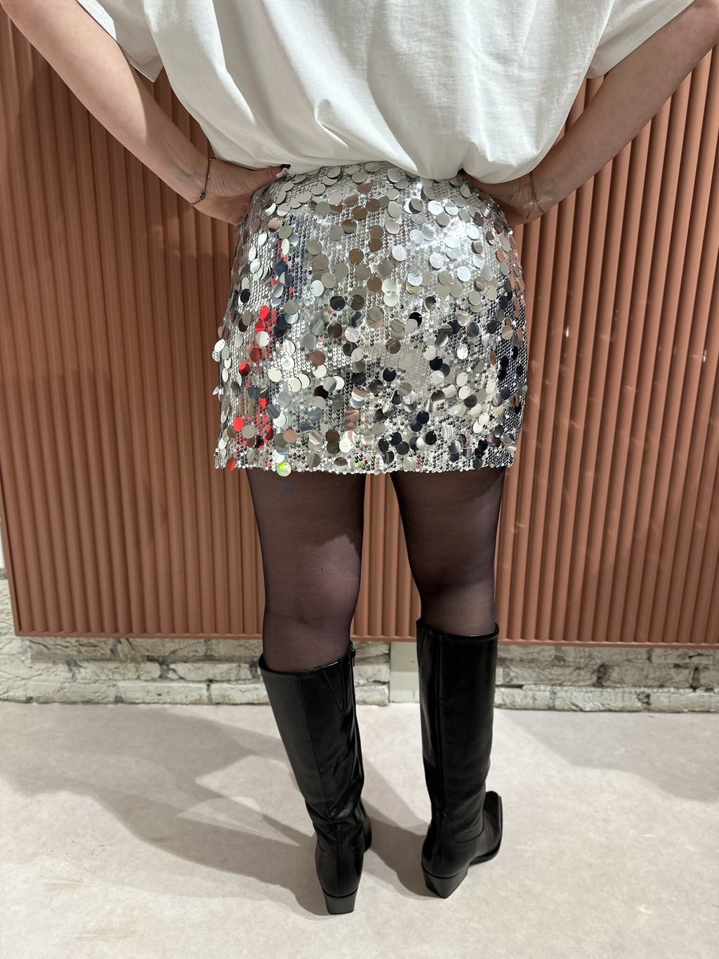 Audra Short Skirt - Silver