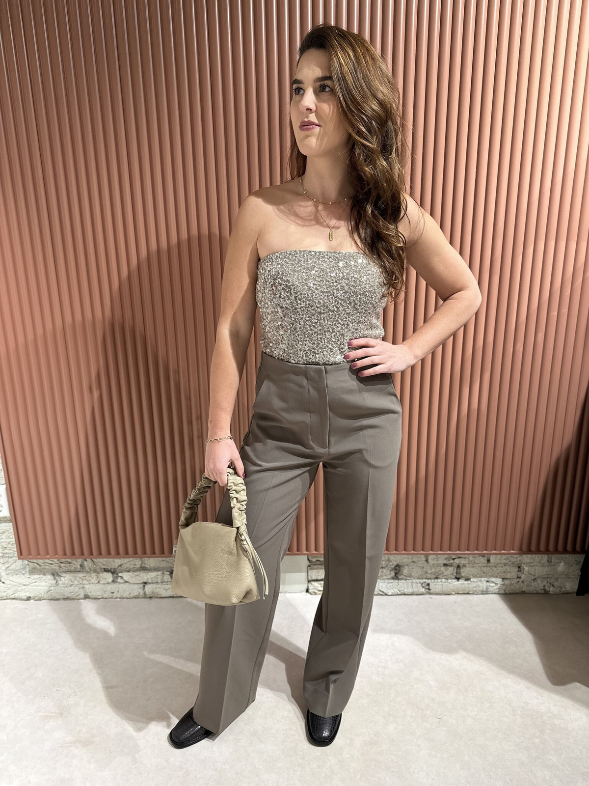 Dazzling Tube Top - Vintage Khaki