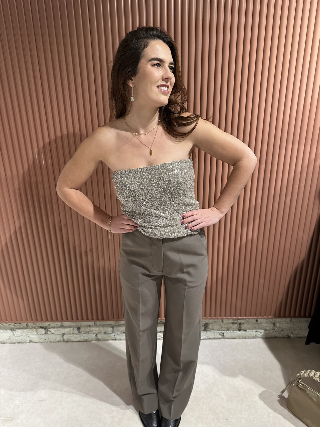Dazzling Tube Top - Vintage Khaki