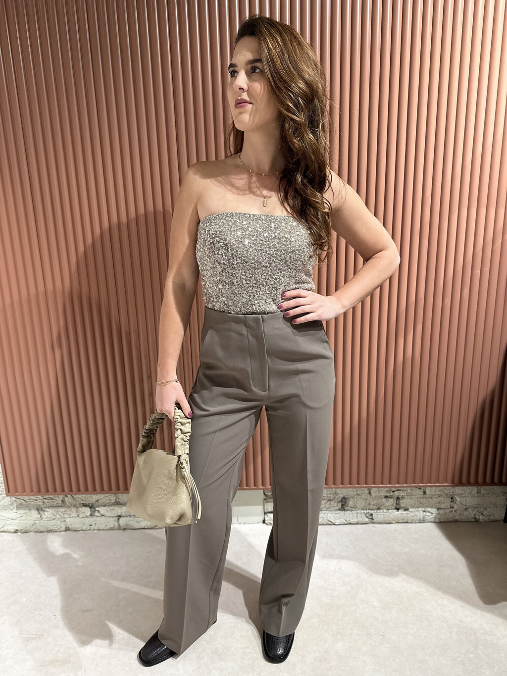 Dazzling Tube Top - Vintage Khaki