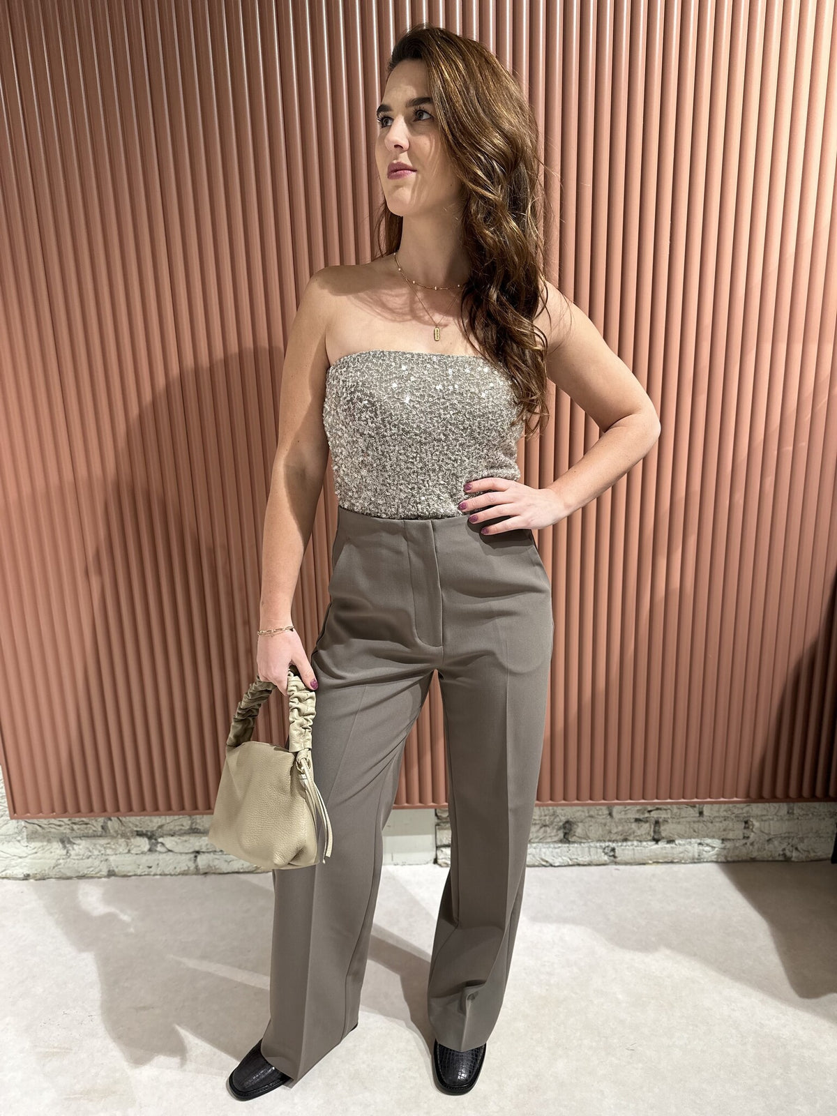 Dazzling Tube Top - Vintage Khaki