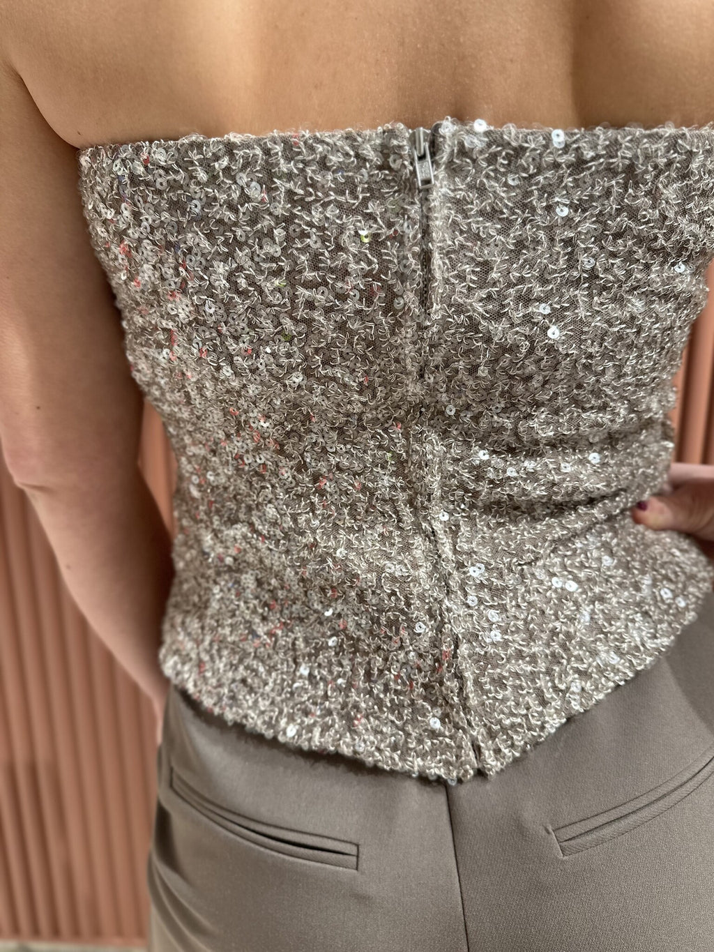 Dazzling Tube Top - Vintage Khaki