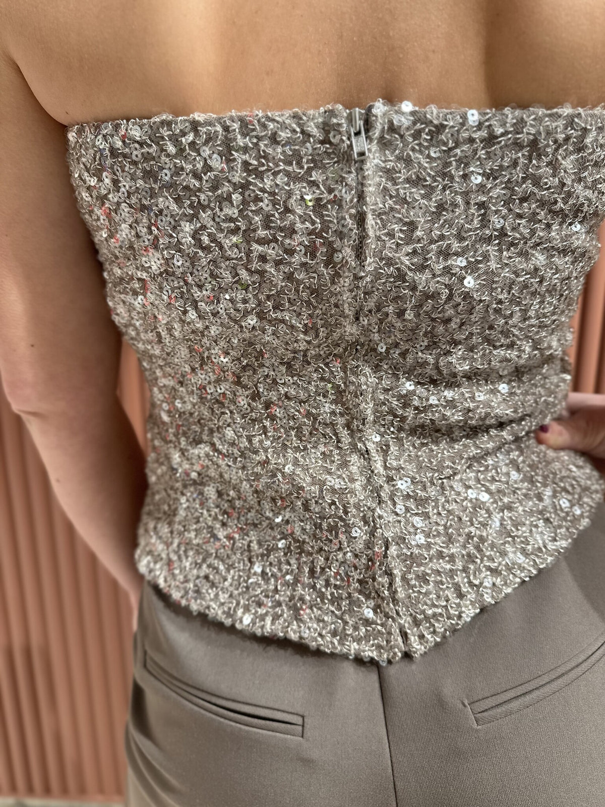 Dazzling Tube Top - Vintage Khaki