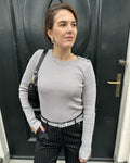 Lollipop Long Sleeve Pullover - Silver