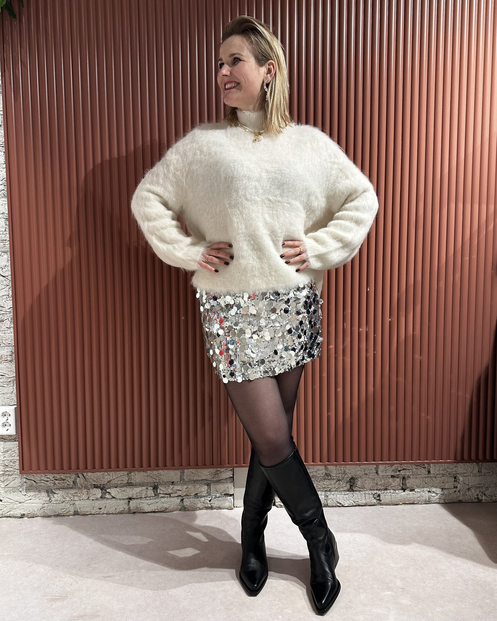 Audra Short Skirt - Silver