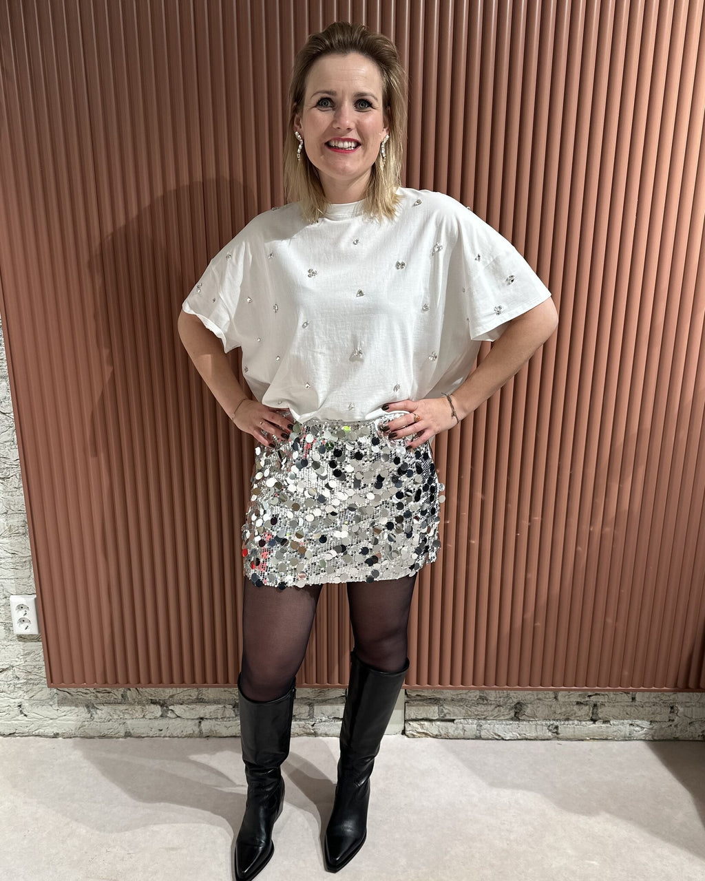 Audra Short Skirt - Silver