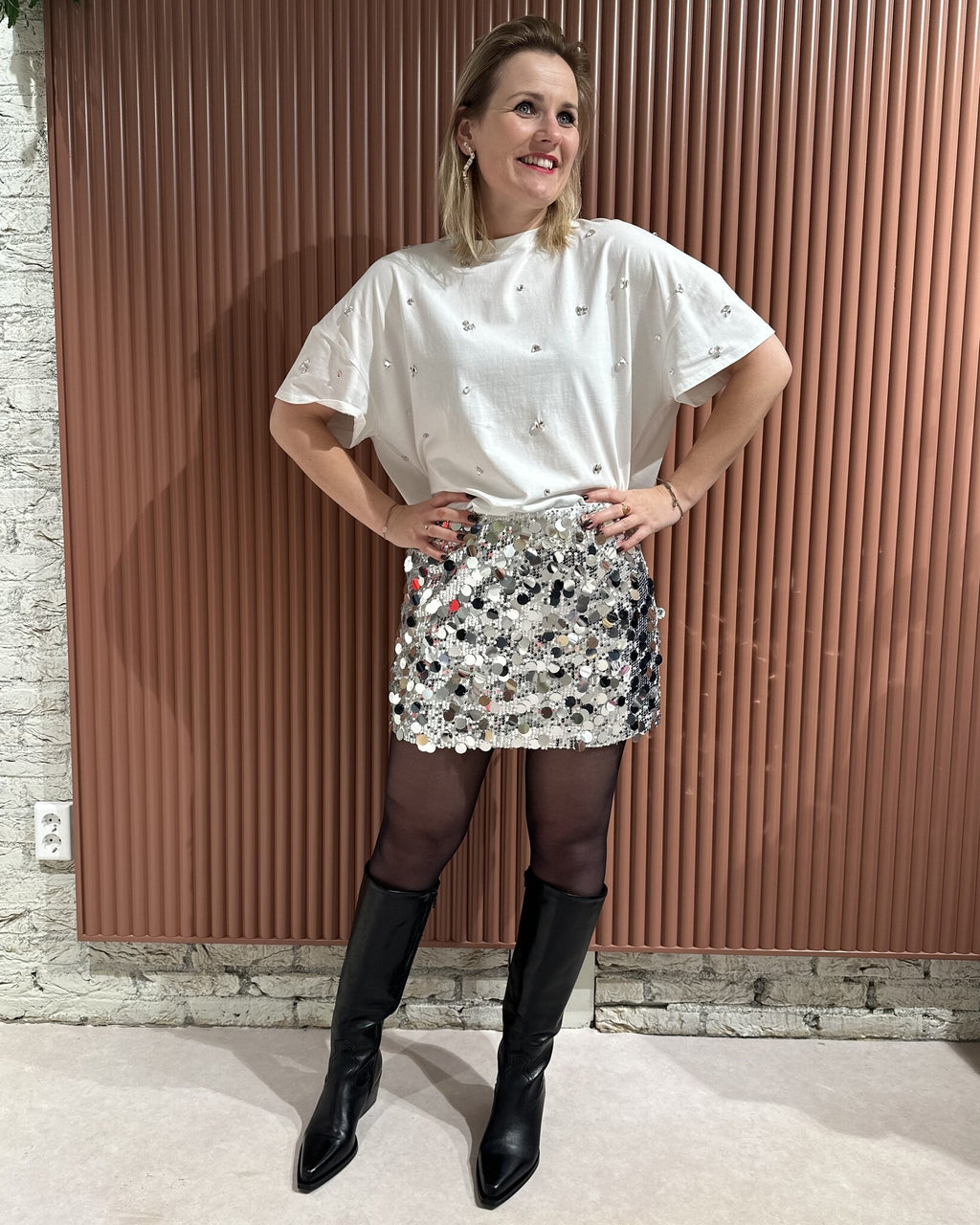 Audra Short Skirt - Silver