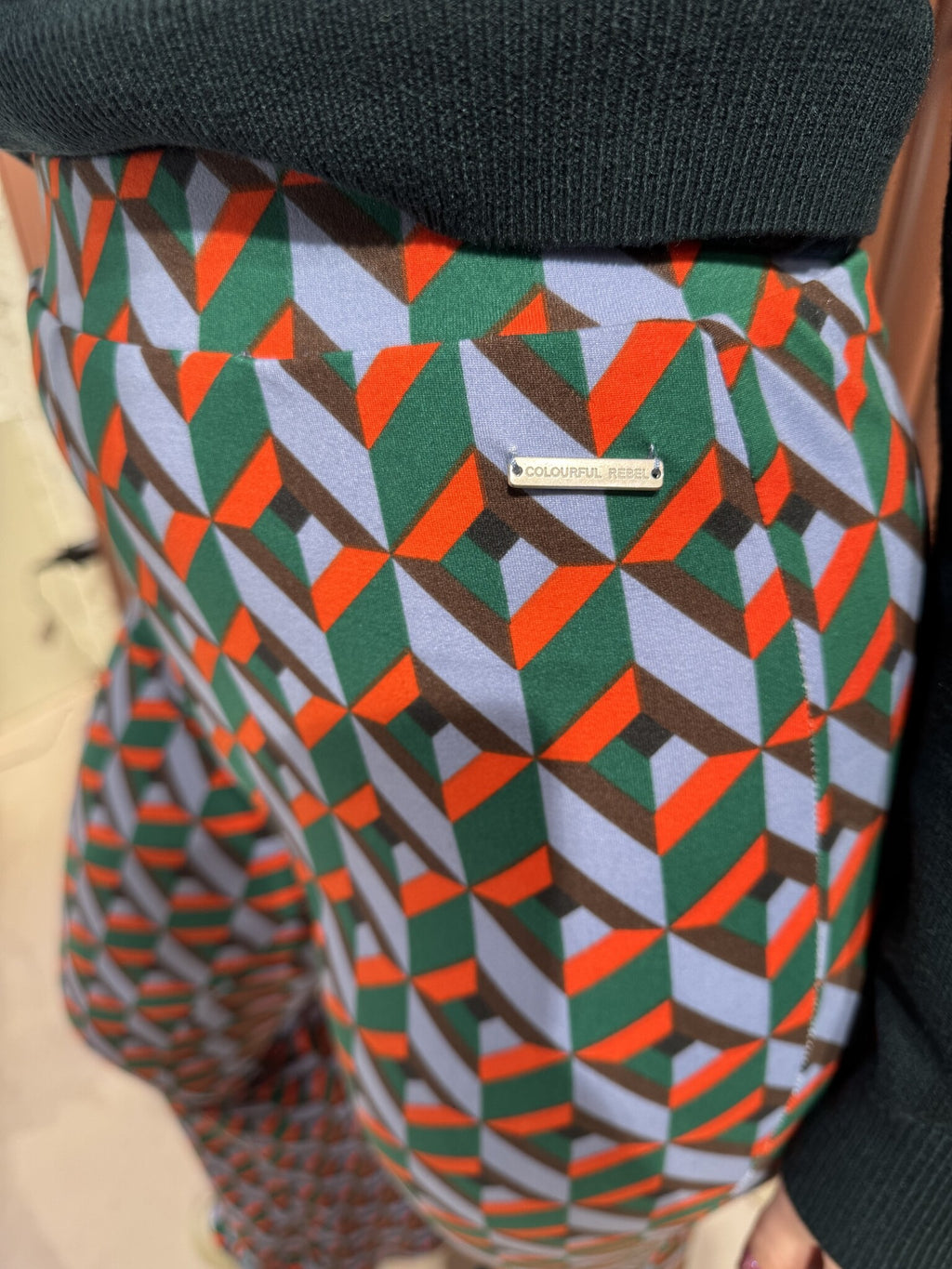 Graphic Peached Extra Flare Pants - Multicolor