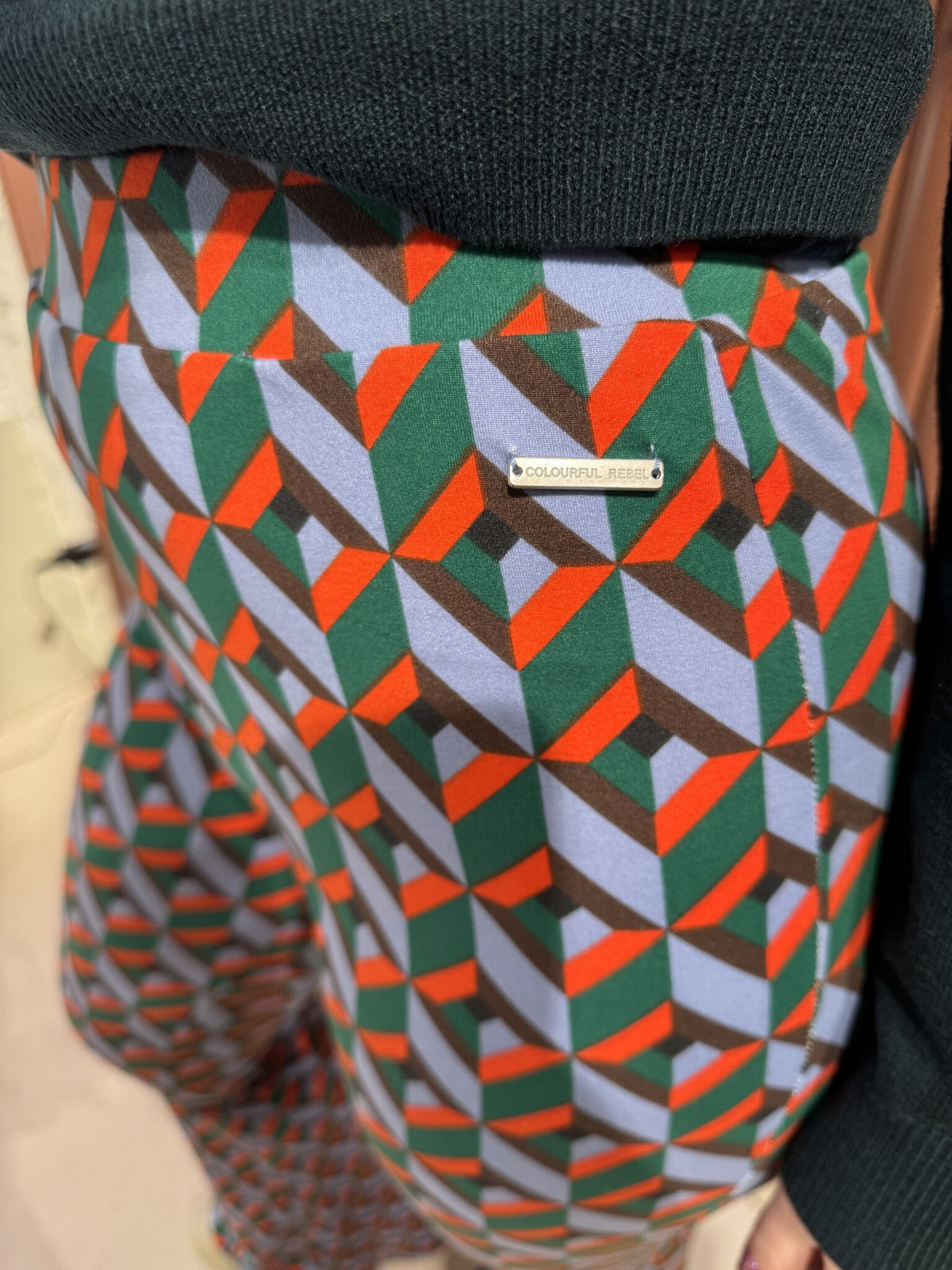 Graphic Peached Extra Flare Pants - Multicolor