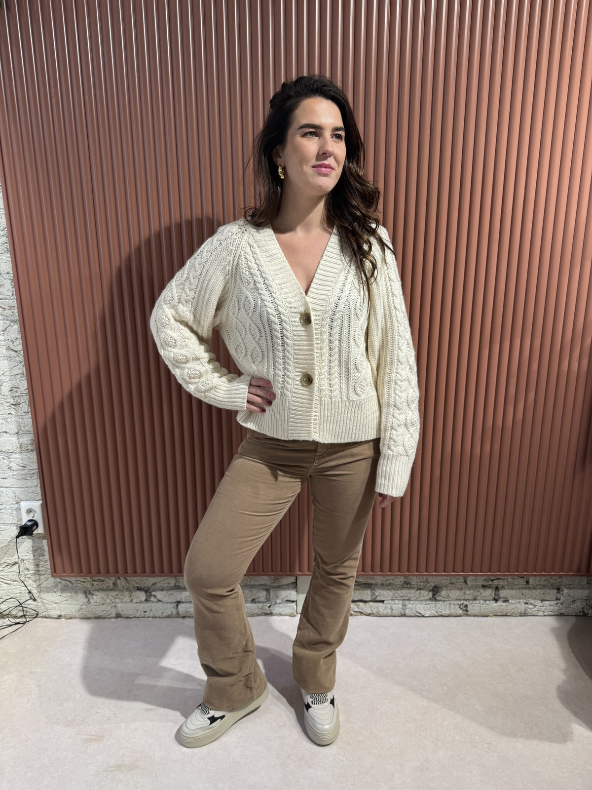 Leila cord velvet pant - Clay