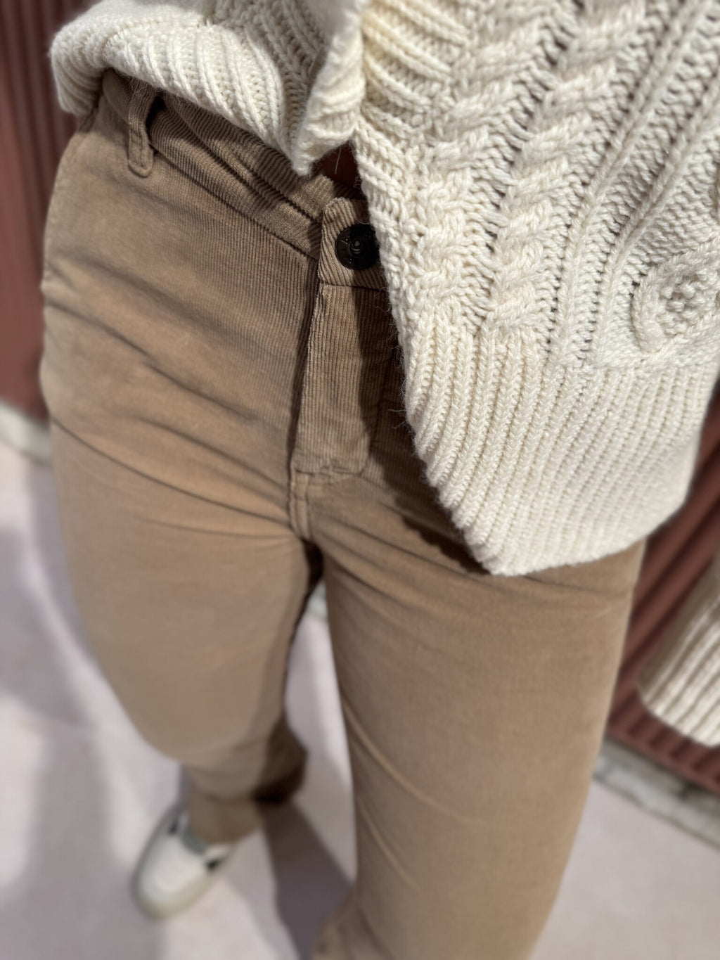 Leila cord velvet pant - Clay