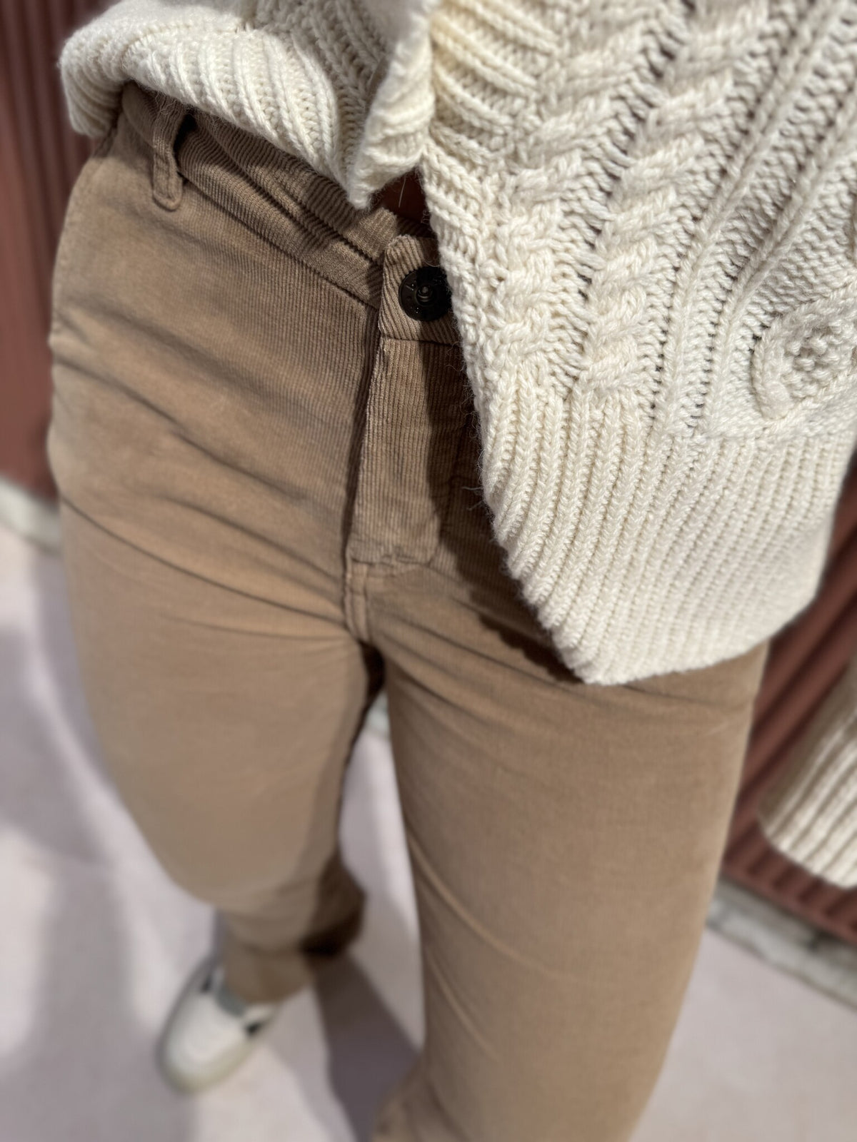 Leila cord velvet pant - Clay