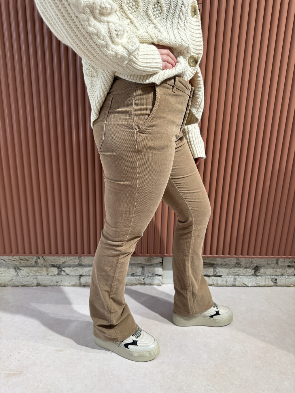Leila cord velvet pant - Clay