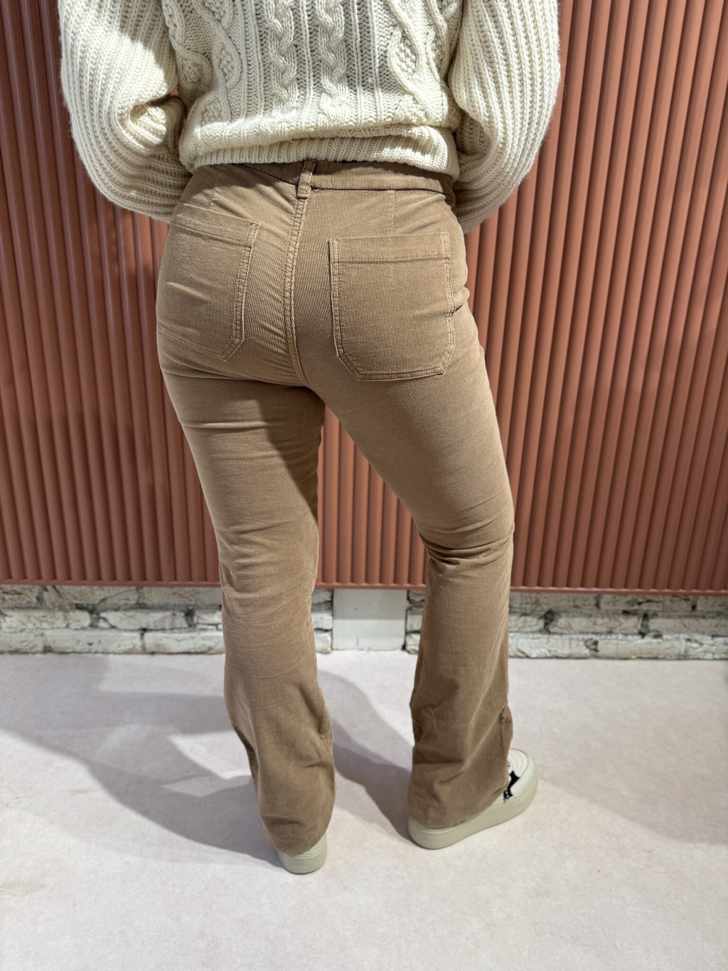 Leila cord velvet pant - Clay
