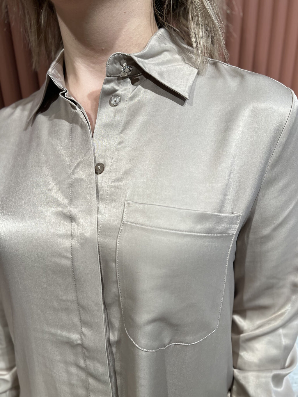 Joni belted oversized shirt - Timeless Taupe