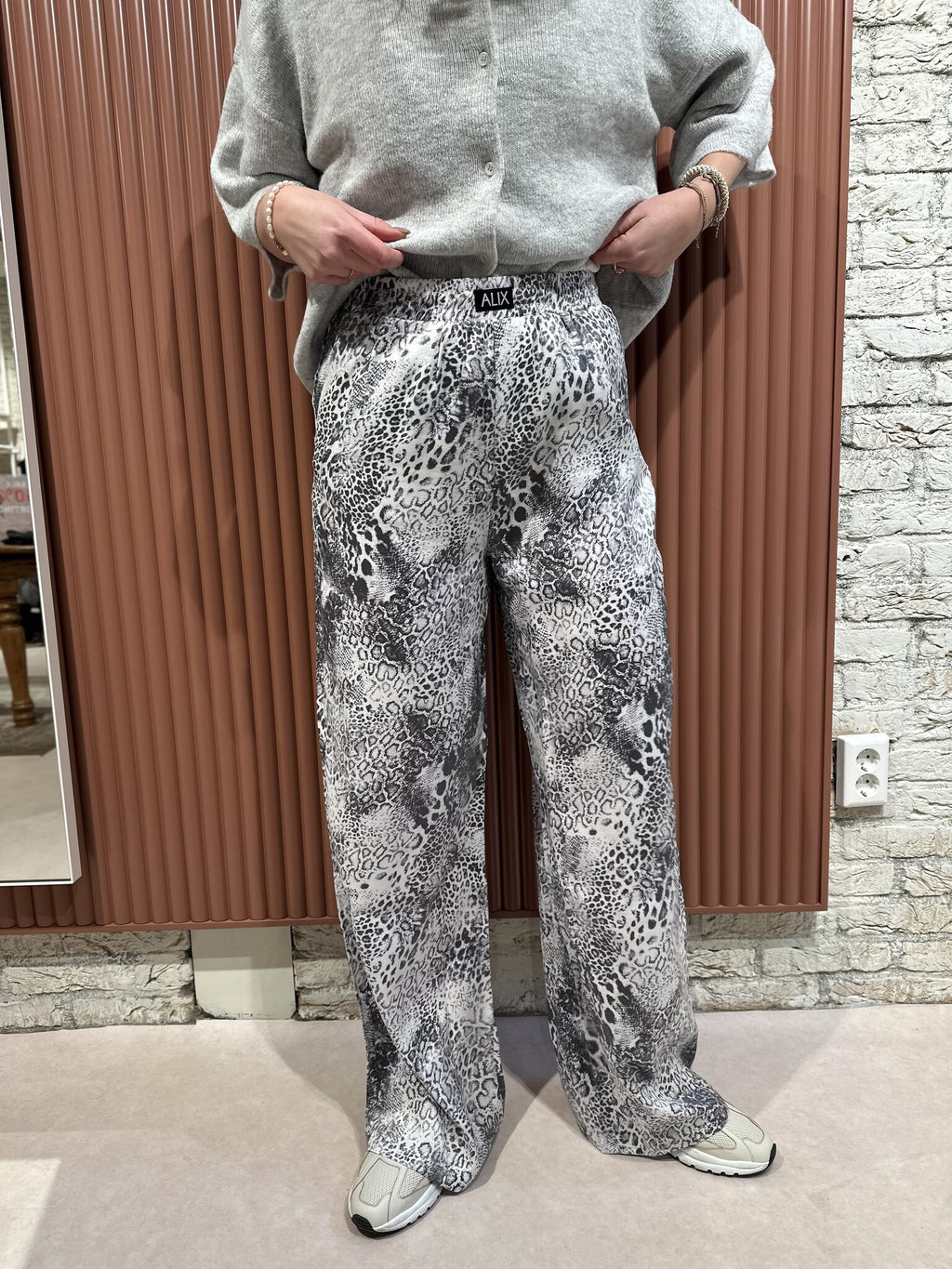 Animal wide leg pants - Mid Grey